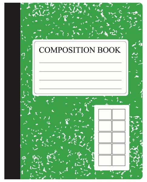 Yeşil kompozisyon kitap — Stok Vektör
