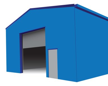 bir açık kapı ile hangar