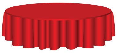 Round table with tablecloth clipart