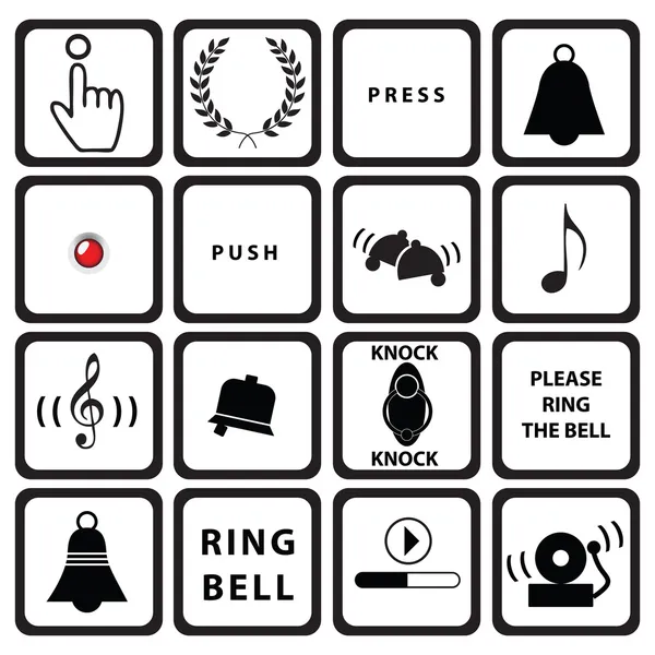 Set signs for doorbells — Stock Vector