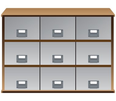 Drawers whith labels on handles clipart