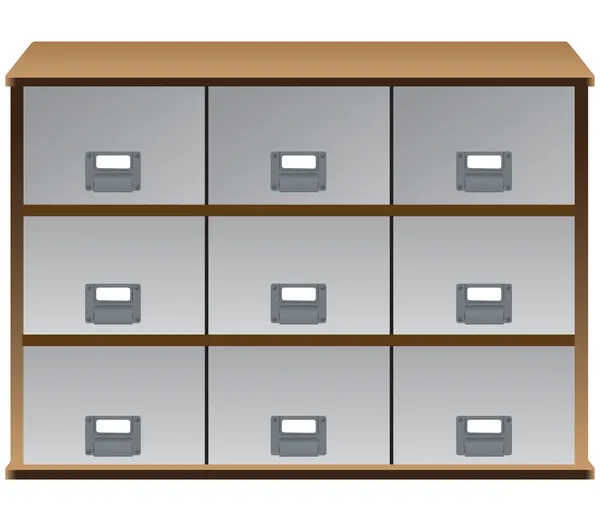 Cajones con etiquetas en las asas — Archivo Imágenes Vectoriales