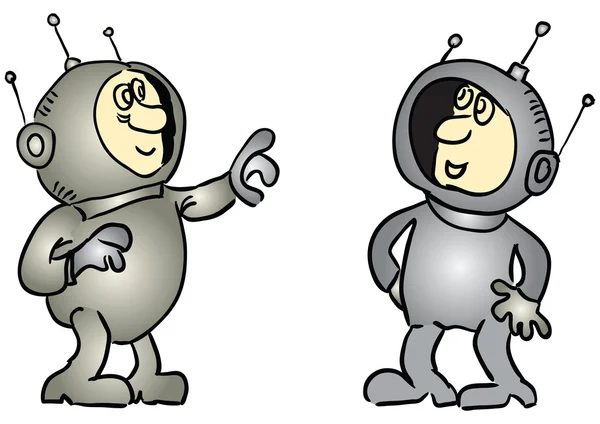 Cartoon astronauts — Stock Vector