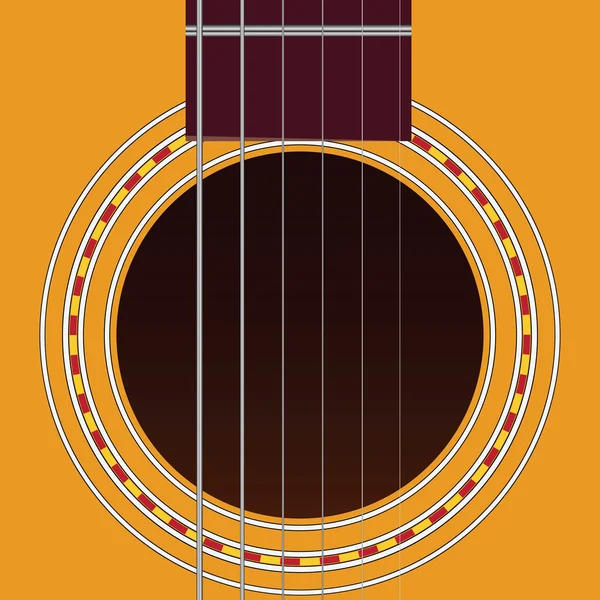 Guitarra de seis cuerdas — Vector de stock