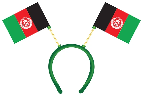 ヘッドドレスにアフガニスタンの国旗 — ストックベクタ