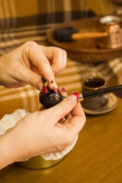 Laid tobacco smoking pipe — Stock Photo, Image