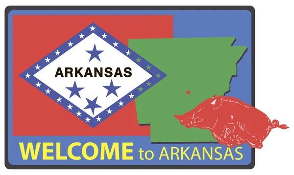 Arkansas için hoş geldiniz — Stok Vektör