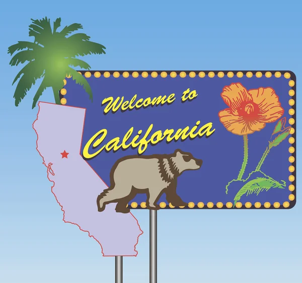 California'ya hoş geldiniz — Stok Vektör