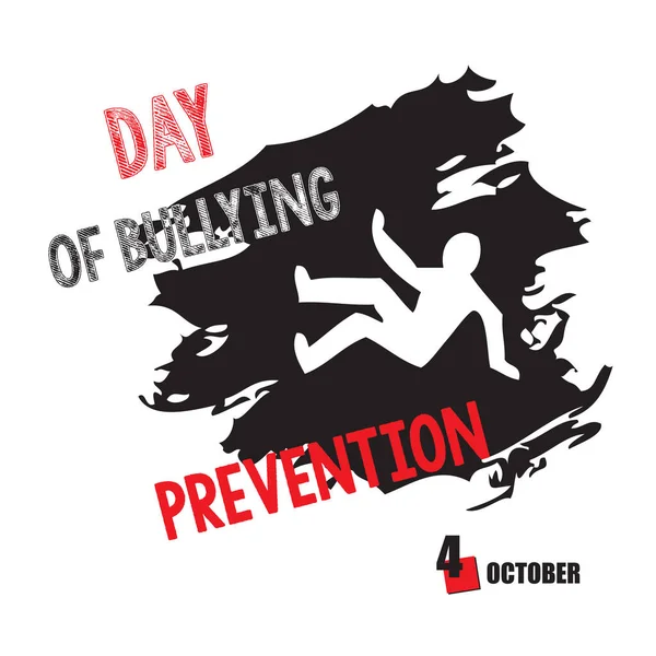 Kalenderevenemanget Firas Oktober Dagen För Förebyggande Mobbning — Stock vektor