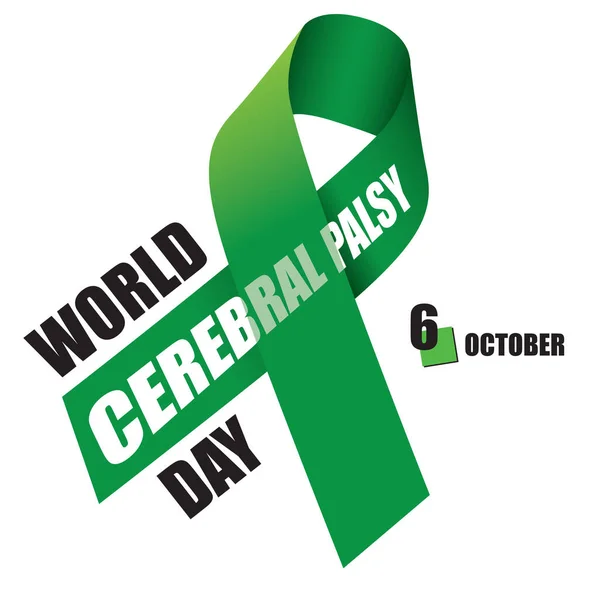 Kalenderevenemanget Firas Oktober World Cerebral Palsy Day — Stock vektor