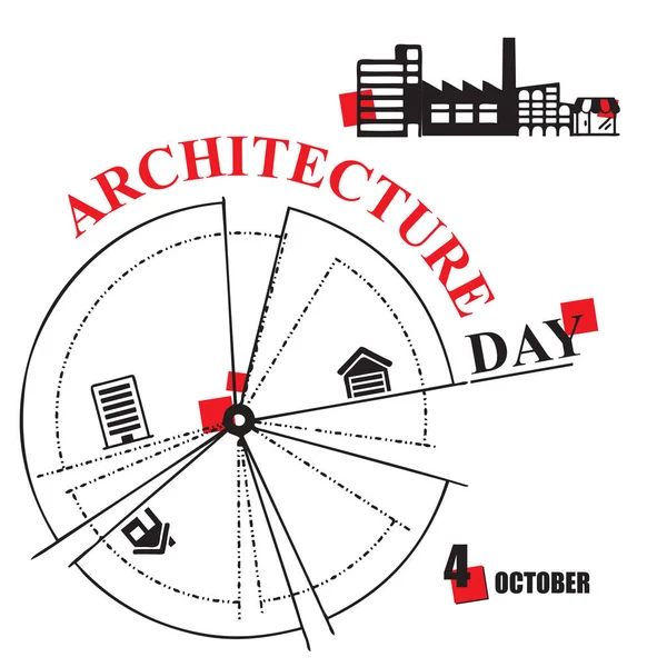 Evento Calendário Comemorado Outubro Dia Arquitetura —  Vetores de Stock