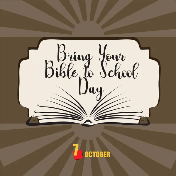 Calendar Event Celebrated October Bring Your Bible School Day — Stock Vector