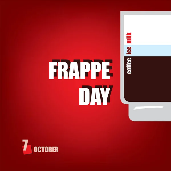 Evento Del Calendario Celebra Octubre Frappe Day — Vector de stock