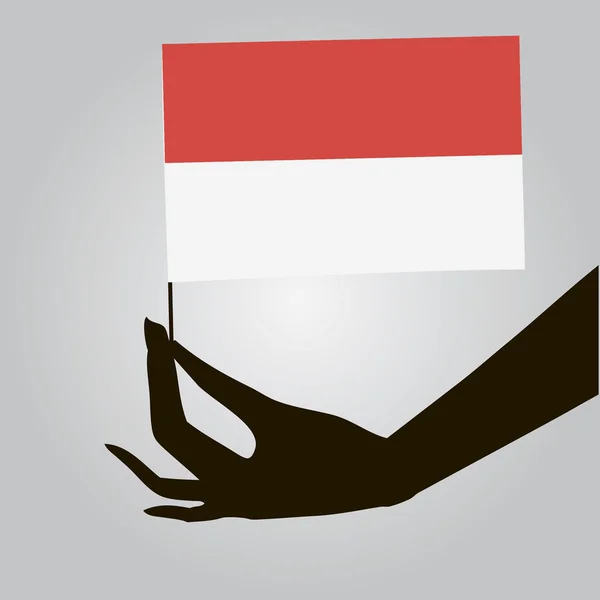 Main avec drapeau indonésien — Image vectorielle