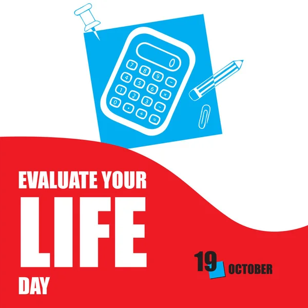 Kalendář Akce Slaví Říjnu Vyhodnotit Svůj Život Den — Stockový vektor