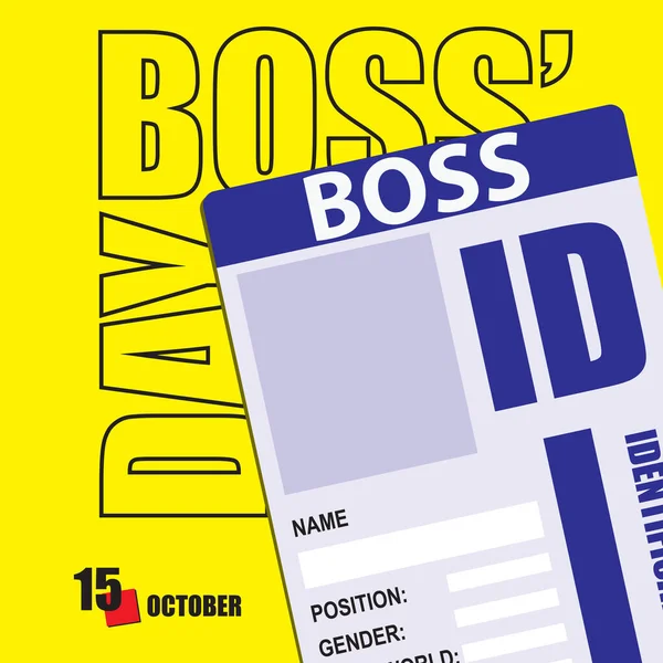 Das Kalenderereignis Wird Oktober Gefeiert Boss Day — Stockvektor