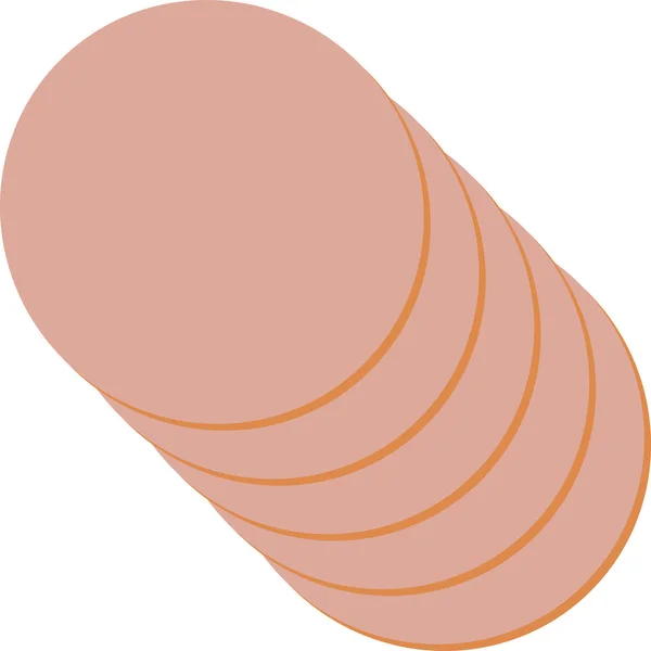 Bologna Meat Sliced Portions Vector Illustration — Stock Vector