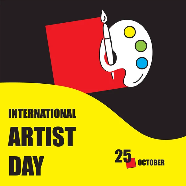 Événement Calendrier Est Célébré Octobre Journée Internationale Artiste — Image vectorielle