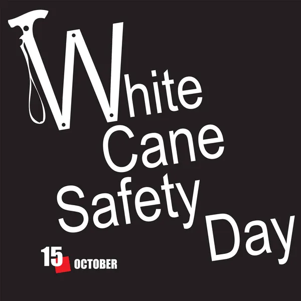 Evento Calendário Comemorado Outubro Dia Segurança Cana Branca — Vetor de Stock
