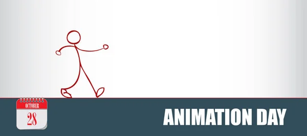 Kártya Esemény Október Nap Animációs Nap — Stock Vector