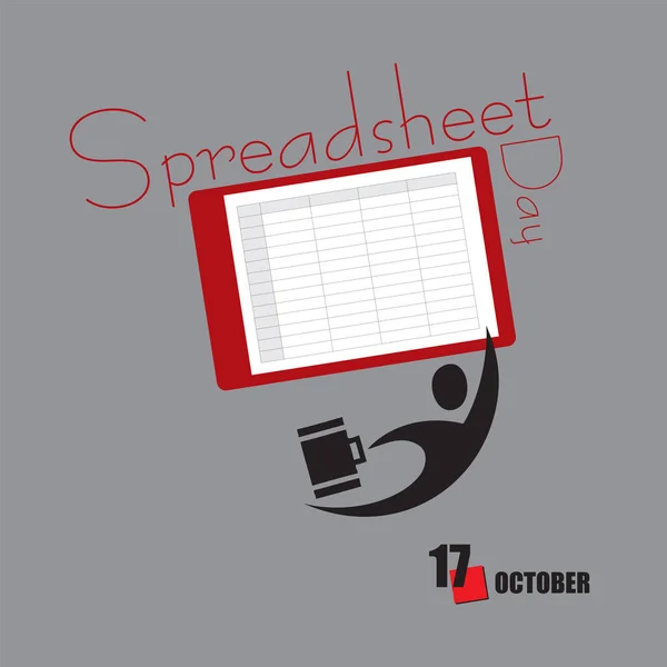 Kalender Evenement Wordt Gevierd Oktober Spreadsheet Day — Stockvector