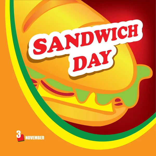 Ein Festliches Ereignis November Sandwich Day — Stockvektor