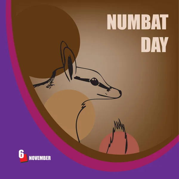 Festlig Händelse Firas November Numbat Day — Stock vektor