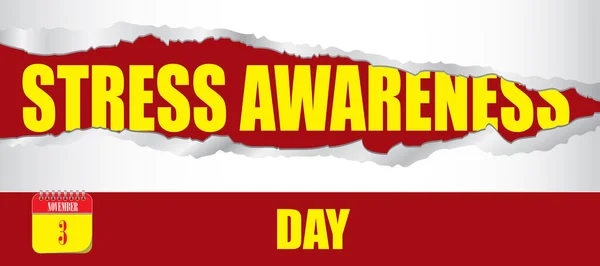 Kaart Voor Evenement November Dag Stress Awareness Day — Stockvector