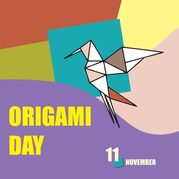 Evento Del Calendario Celebra Noviembre Día Del Origami — Archivo Imágenes Vectoriales