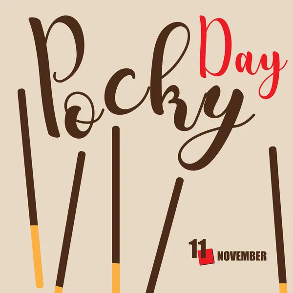 カレンダーイベントは11月に祝われます Pocky Day — ストックベクタ