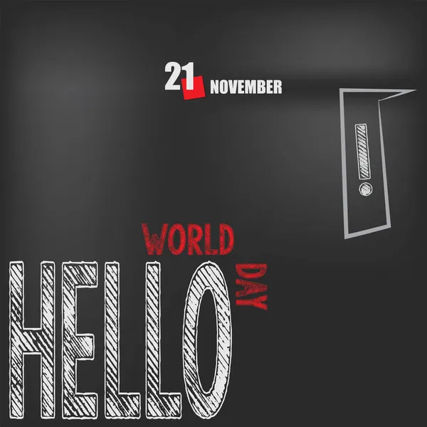 カレンダーイベントは11月に祝われます World Hello Day — ストックベクタ