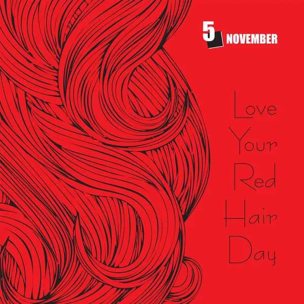这个日历活动在十一月庆祝 爱你的红头发日 — 图库矢量图片
