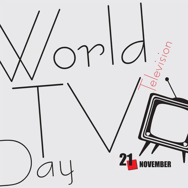 Naptár Esemény Ünneplik Novemberben World Television Day — Stock Vector