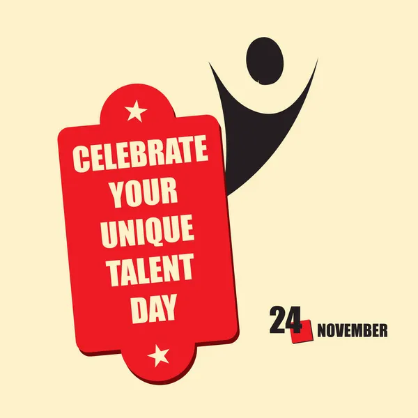 Kalendář Akce Slaví Listopadu Oslavte Svůj Jedinečný Talentový Den — Stockový vektor