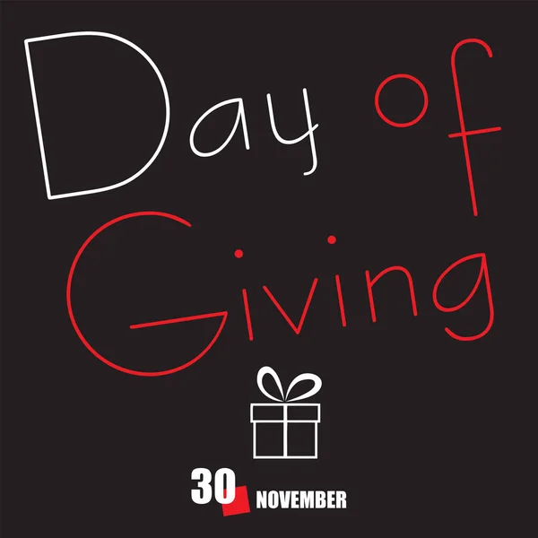 Das Kalenderereignis Wird November Gefeiert Nationaler Tag Des Gebens — Stockvektor
