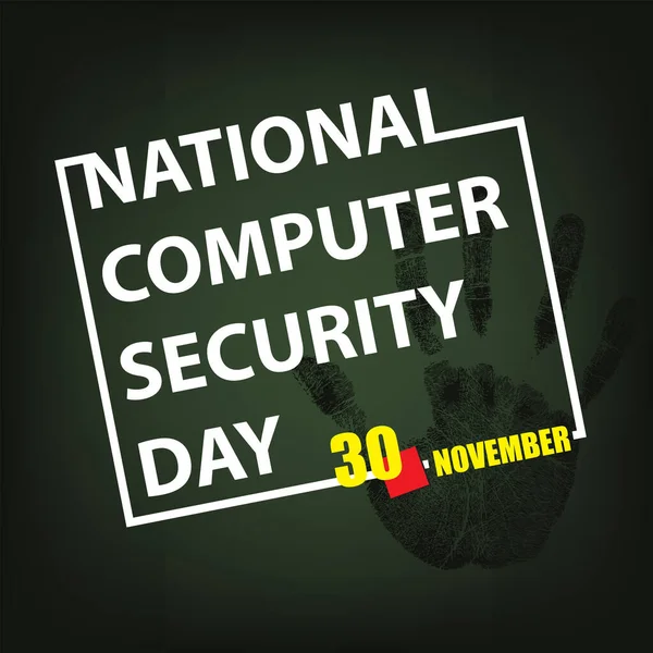 Evento Del Calendario Celebra Noviembre Día Nacional Seguridad Informática — Vector de stock
