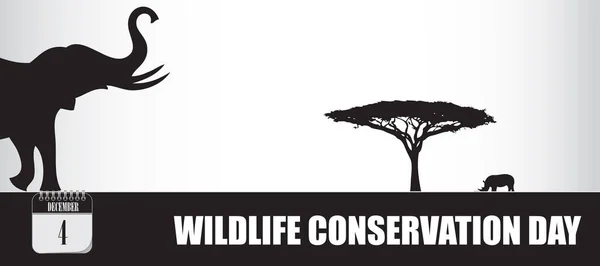 十二日野生动物保护日活动卡片 — 图库矢量图片