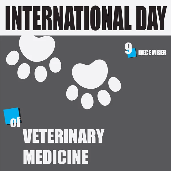 カレンダーイベントは12月に祝われます 国際獣医師の日 — ストックベクタ