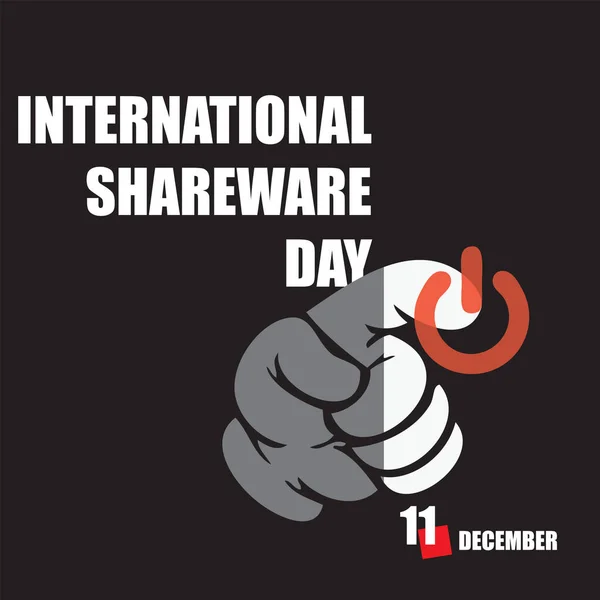 Evento Del Calendario Celebra Diciembre Internacional Shareware — Archivo Imágenes Vectoriales