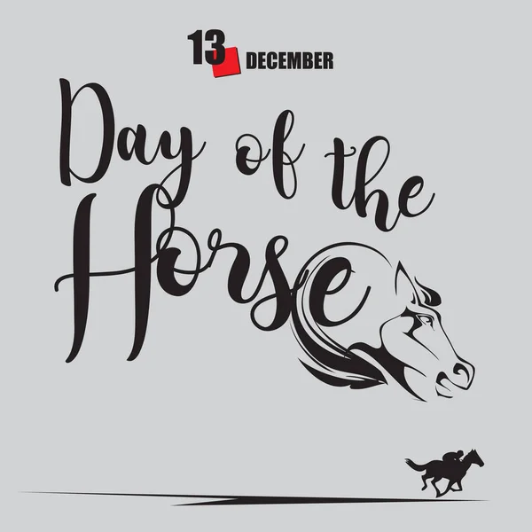 Calendar Event Celebrated December Day Horse — Stock Vector