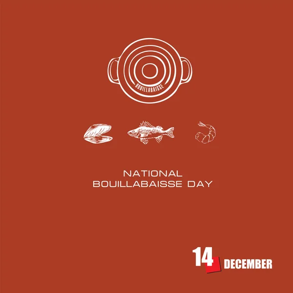 Evento Del Calendario Celebra Diciembre Día Nacional Bouillabaisse — Archivo Imágenes Vectoriales