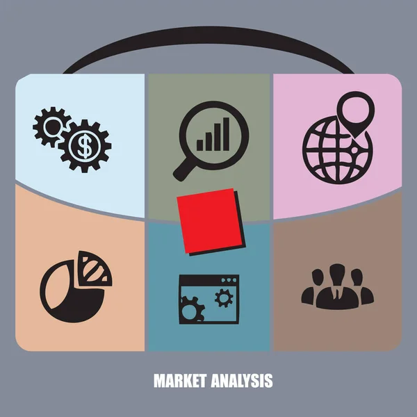 Плакат Предприятий Занимающихся Анализом Рынка Исследовательский Портфель — стоковый вектор