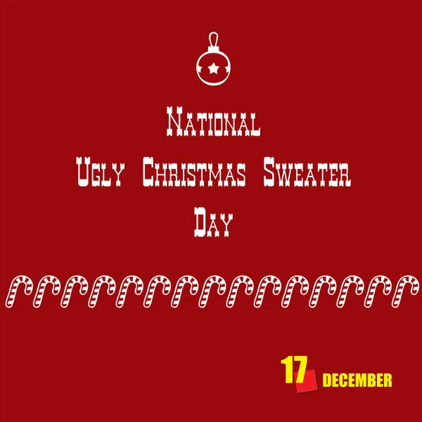 Evento Del Calendario Celebra Diciembre Día Nacional Del Suéter Navidad — Archivo Imágenes Vectoriales