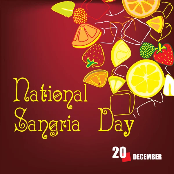 Calendar Event Celebrated December National Sangria Day — 图库矢量图片