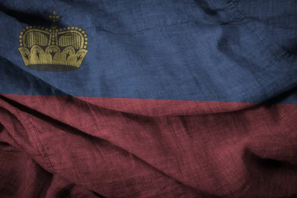 State Flag Coarse Fabric Liechtenstein — Foto Stock