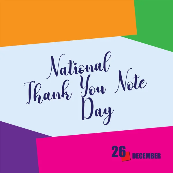 Calendar Event Celebrated December National Thank You Note Day — Wektor stockowy