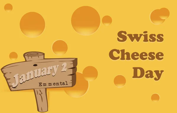 Evento Del Calendario Serie Negocios Quesos Swiss Cheese Day — Archivo Imágenes Vectoriales