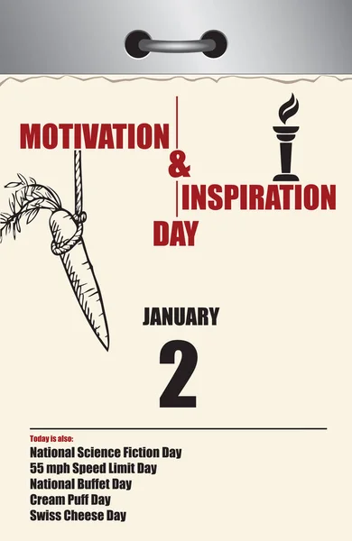Old Style Multi Page Tear Calendar Motivation Inspiration Day — Wektor stockowy