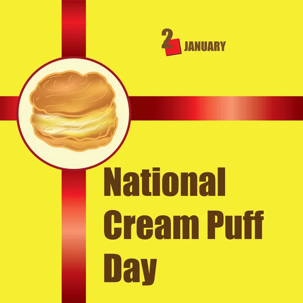 Calendar Event Celebrated January National Cream Puff Day — Stockvektor