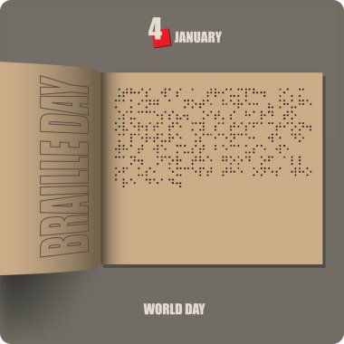 Album spread with a date in January - World Braille Day